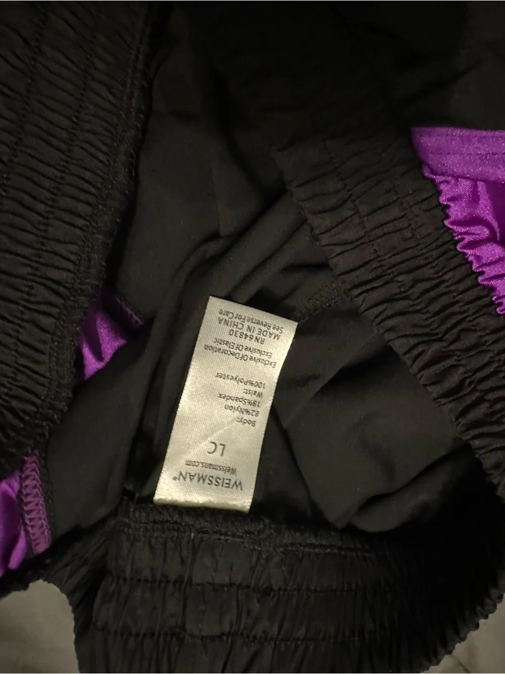Weissman Black and Purple Active Two-Piece Set